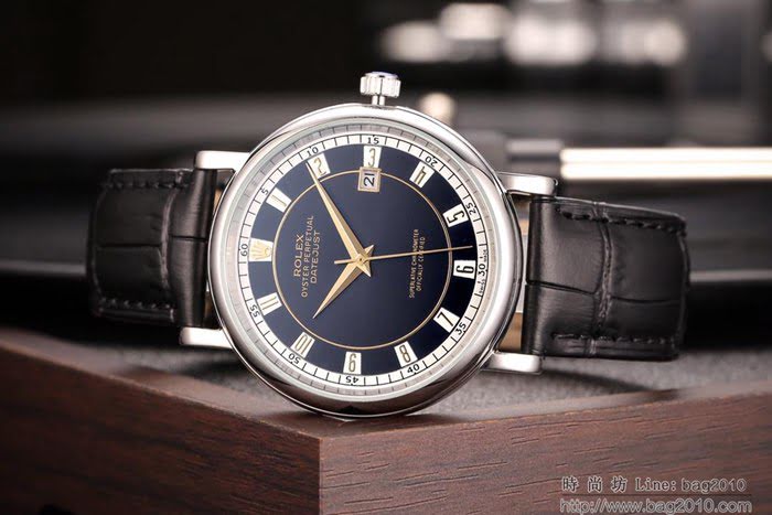 ROLEX勞力士 男士腕表 奢華高貴 西鐵城8215機芯 真皮錶帶  wssb4567
